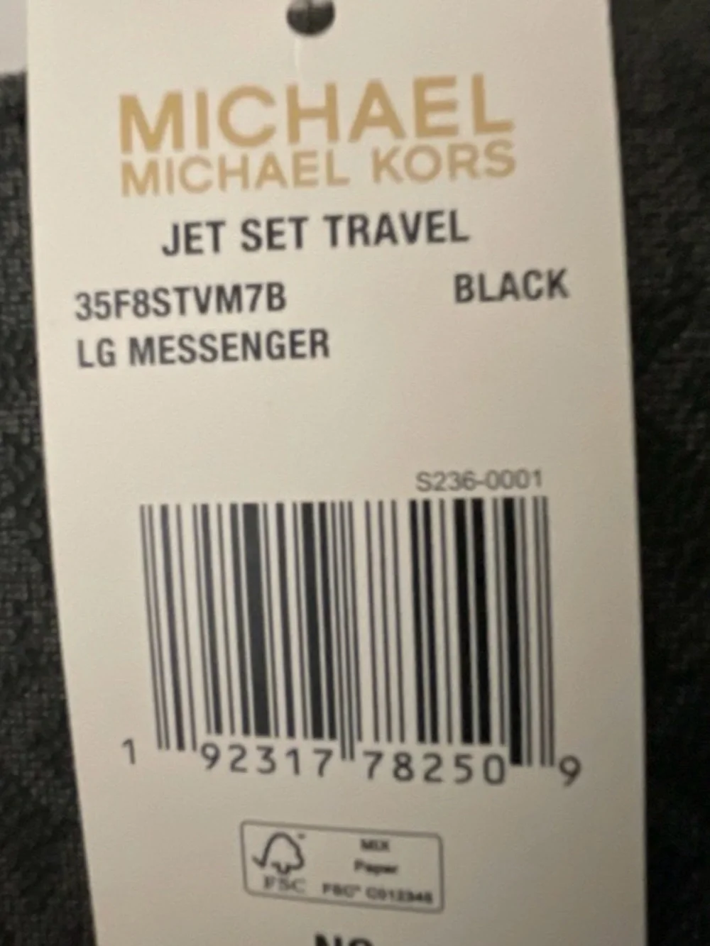 Michael Kors Jet Set Black Signature Crossbody Bag with Silver Hardware